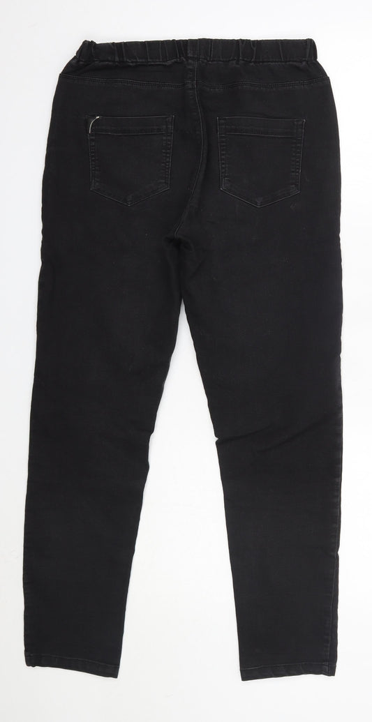 Peacocks Womens Black Cotton Skinny Jeans Size 12 L28 in Regular