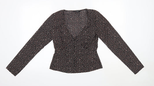 Womens UK Size S Brave Soul Black Basic Blouse