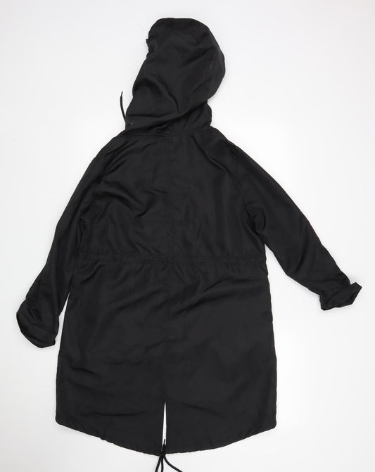 Denim CO Womens Black Parka Coat Size S