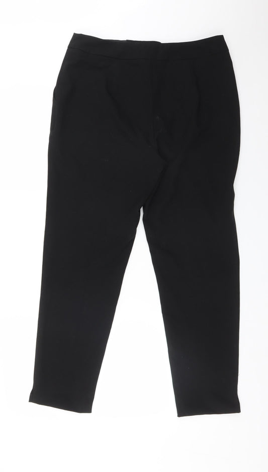 F&F Womens Black Polyester Dress Pants Trousers Size 12 L27 in Regular
