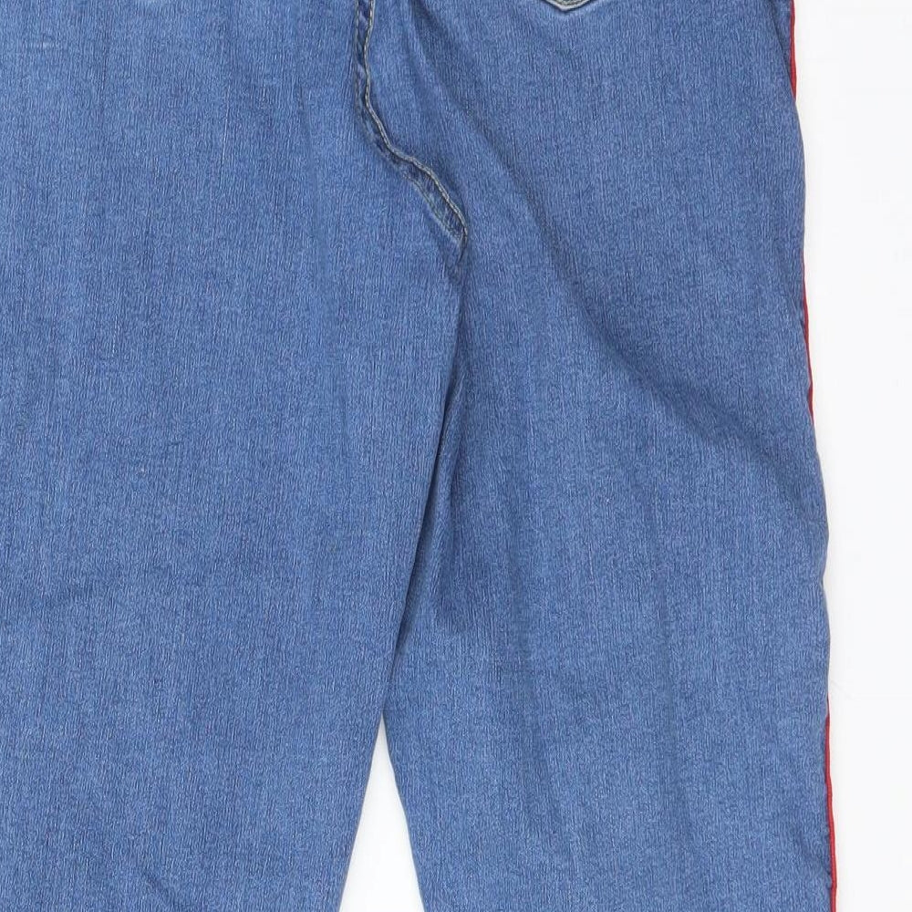 DENIM CO Womens Blue Striped Cotton Jegging Jeans Size 14 L27 in Regular