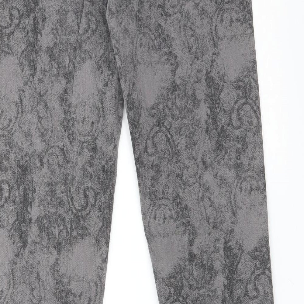 Brand and care label for Falmer Heritage women’s grey paisley cotton skinny jeans, size UK 8, 30-inch leg regular