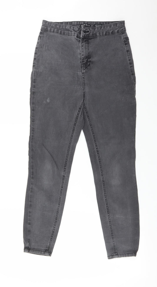Additional front view of Tu women’s grey cotton skinny jeans, size UK 10, 25-inch leg regular