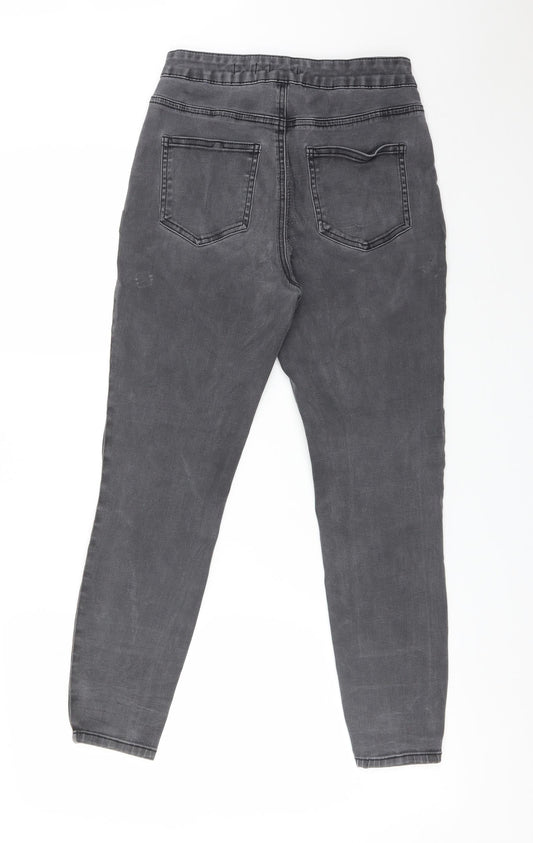 TU Womens Grey Cotton Skinny Jeans Size 10 L25 in Regular