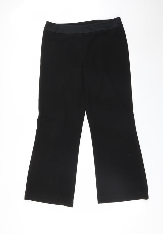 Womens UK Size 12 TU Regular Fit Dress Pants Black Trousers