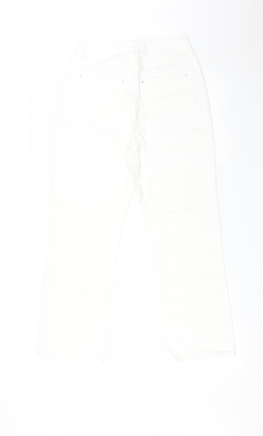 Womens UK Size 8 Fashion Union Regular Fit Straight White Jeans