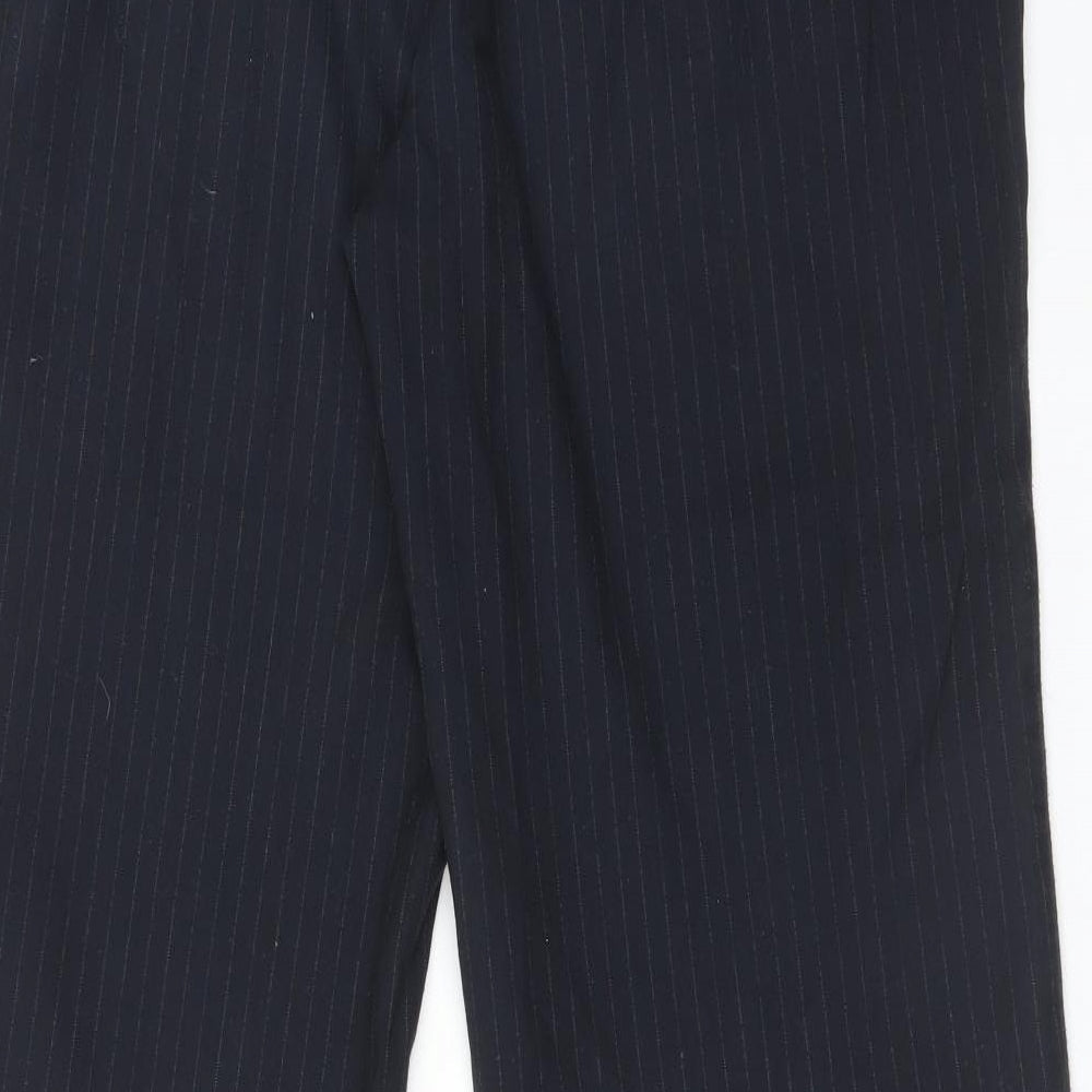 EDC Womens Blue Striped Polyester Trousers Size 4 L31 in Regular