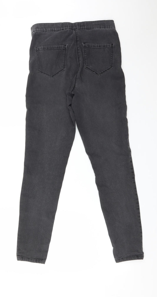 George Womens Black Cotton Skinny Jeans Size 12 L28 in Regular