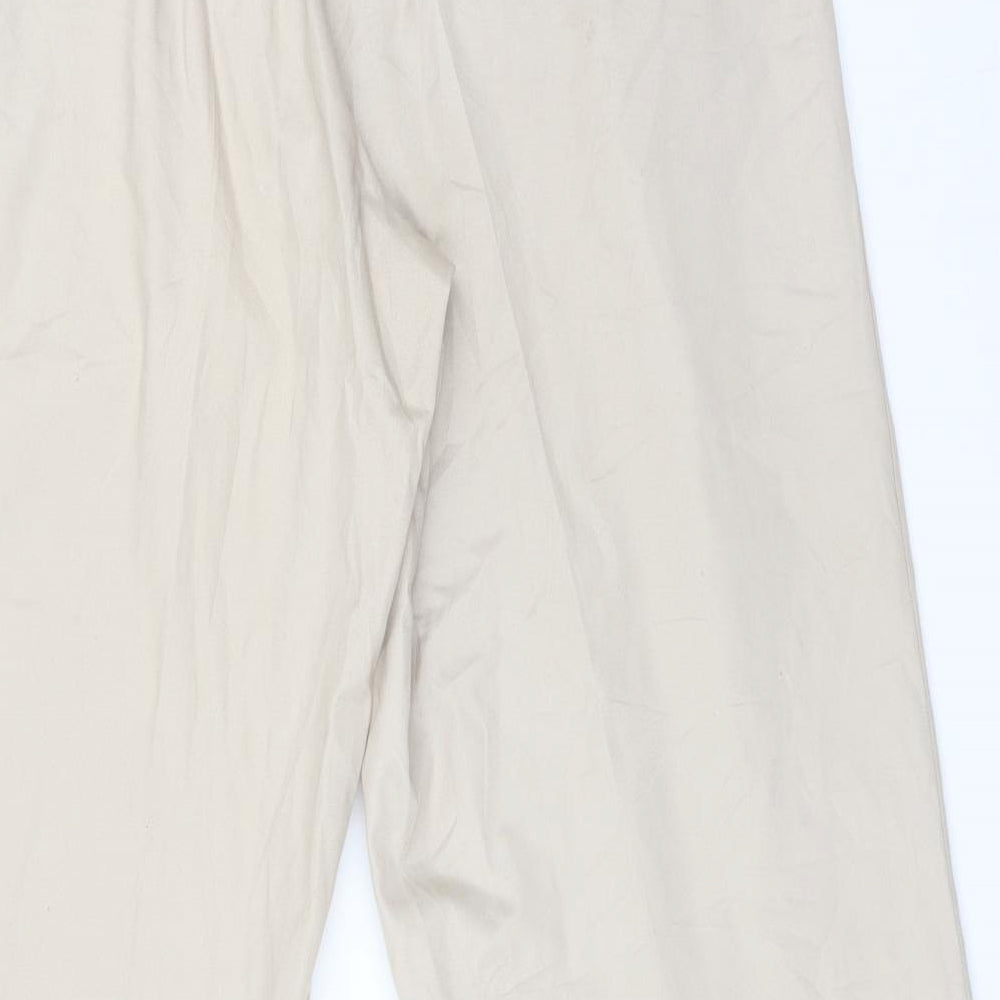 MDNTI Womens Beige Cotton Chino Trousers Size 32 L32 in Regular