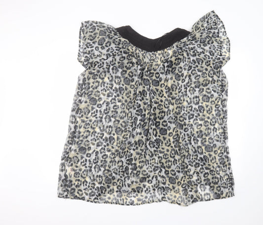 Womens UK Size 10 Atmosphere Grey Basic Blouse