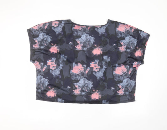 Matalan Womens Blue Polyester Basic T-Shirt Size XL Round Neck