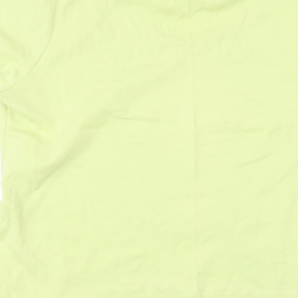 BM Mens Green Cotton T-Shirt Size L Round Neck