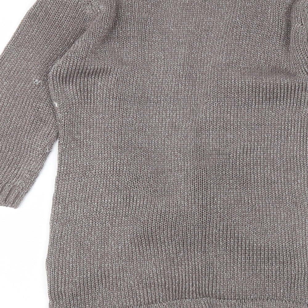 Womens UK Size 10 Papaya Grey Cardigan Jumper
