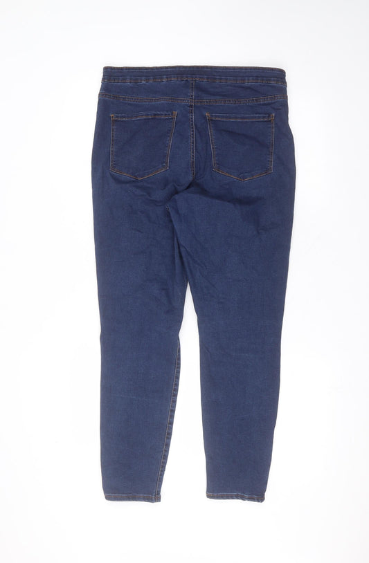 Denim & Co. Womens Blue Cotton Skinny Jeans Size 16 L25 in Regular