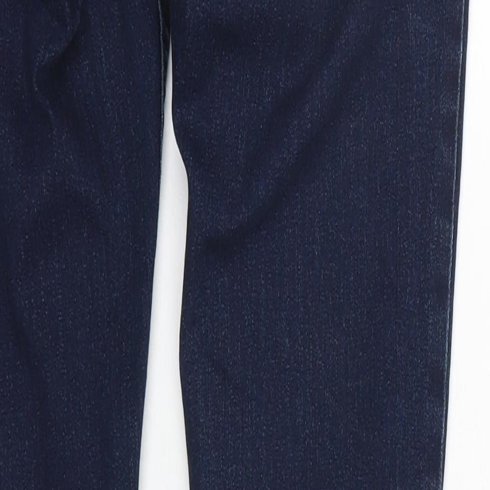Brand and care label for Peacocks women’s blue cotton skinny jeans, size UK 30, in, 31-inch leg regular