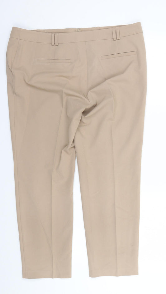 Womens UK Size 16 Dorothy Perkins Regular Fit Beige Trousers