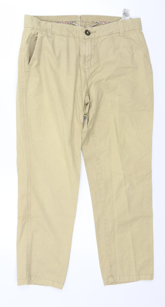 Womens UK Size 12 Marks and Spencer Regular Fit Green Trousers