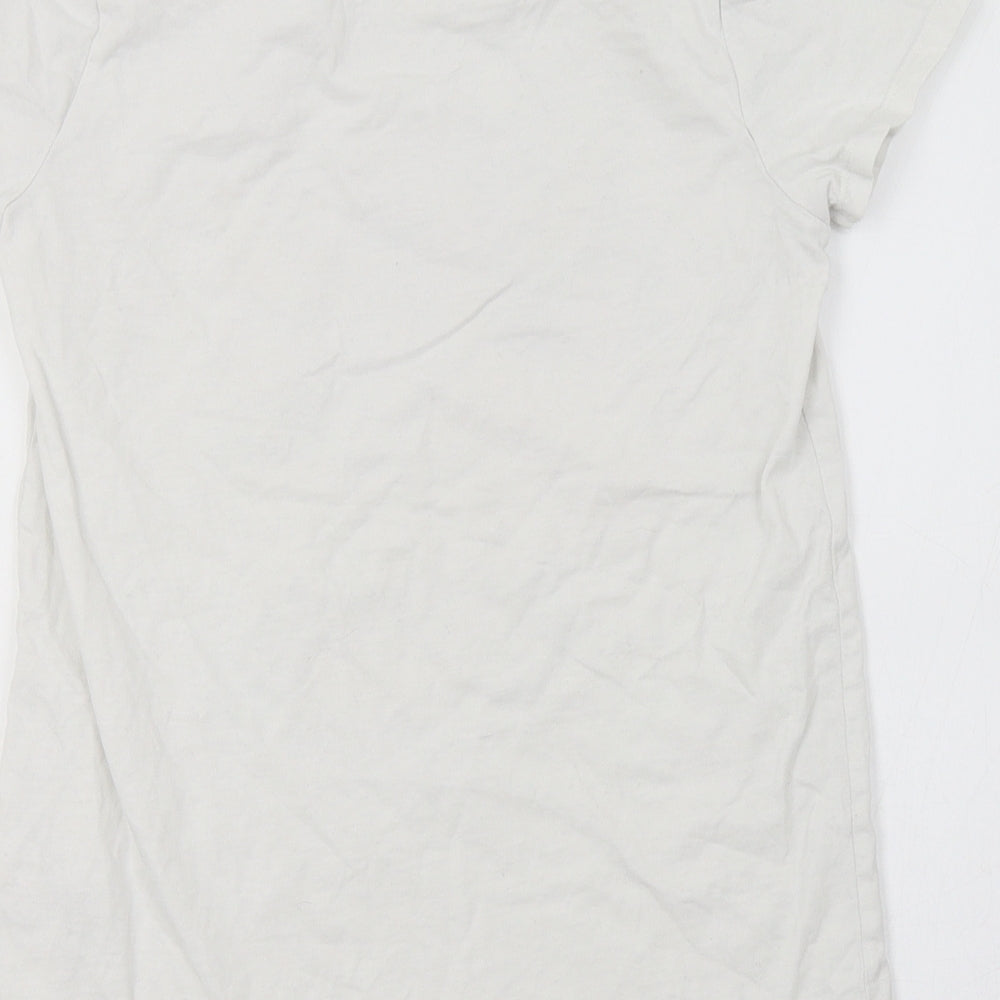 Nutmeg Girls White Cotton Basic T-Shirt Size 12 Years Crew Neck - Unicorn
