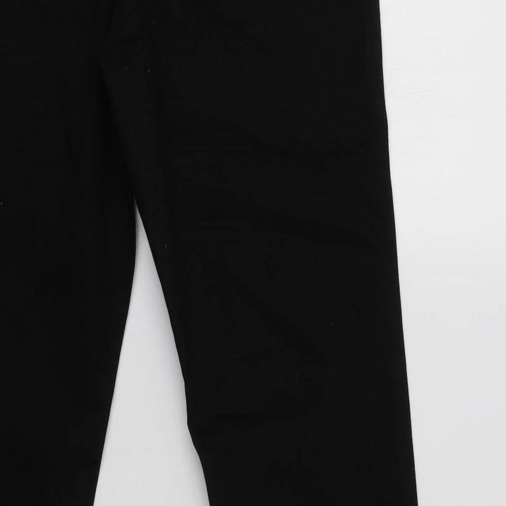 Brand and care label for Essentials women’s black cotton jegging jeans, size UK 12, 32-inch leg regular
