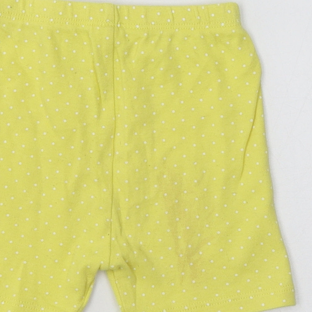 George Baby Yellow Polka Dot Cotton Jogger Leggings Size 9-12 Months