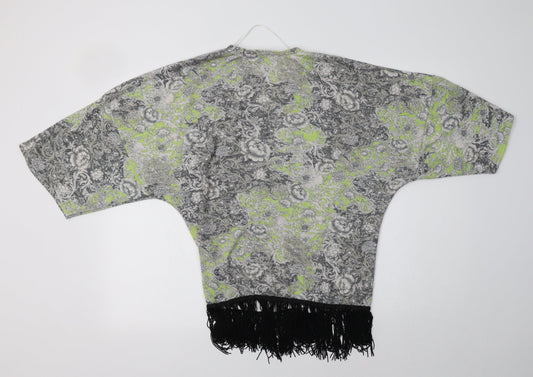 Primark Womens Multicoloured V-Neck Paisley Polyester Cardigan Jumper Size S