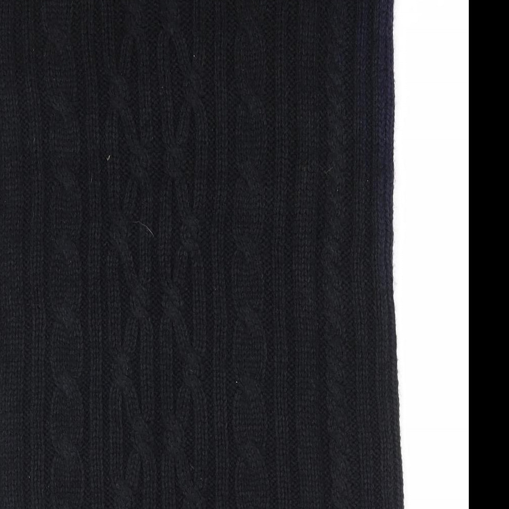 Brand and care label for Peacocks women’s black acrylic straight & pencil skirt, size M