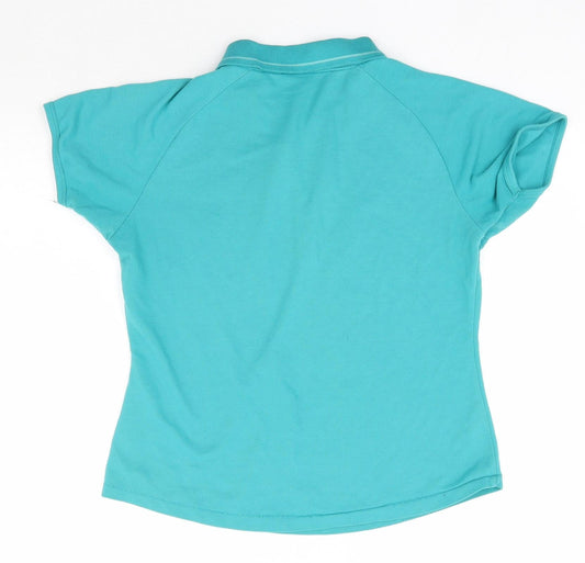 LA Gear Womens Green Polyester Basic T-Shirt Size 18 Collared