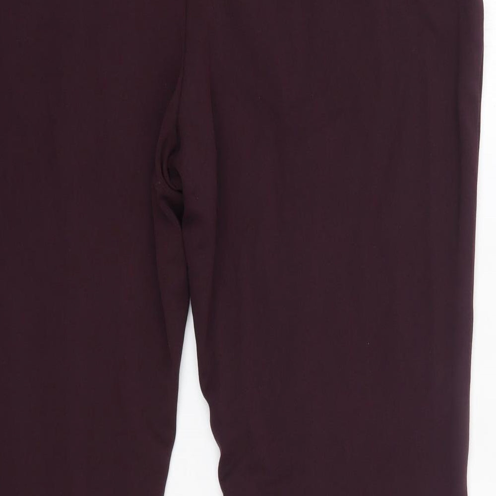 Womens UK Size 14 M&S Regular Fit Dress Pants Purple Trousers