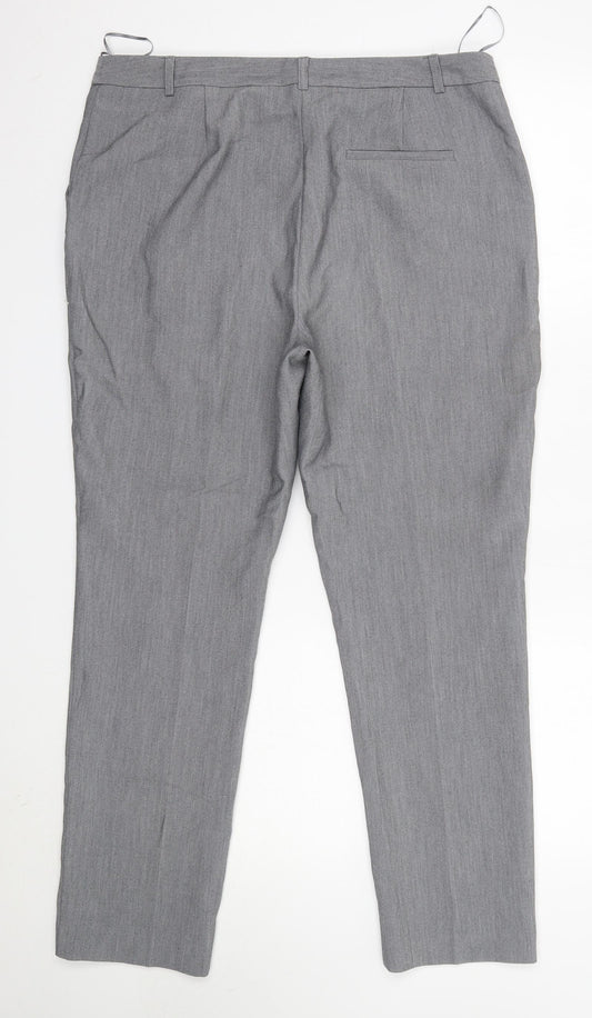 Matalan Womens Grey Polyester Dress Pants Trousers Size 14 L36 in Regular