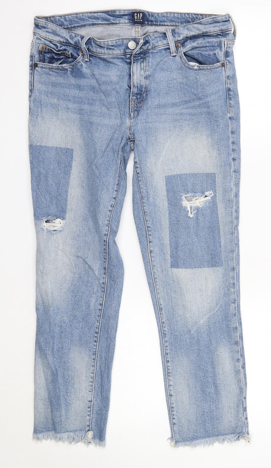 Additional front view of Gap women’s blue cotton skinny jeans, size UK 29, in, 25-inch leg regular