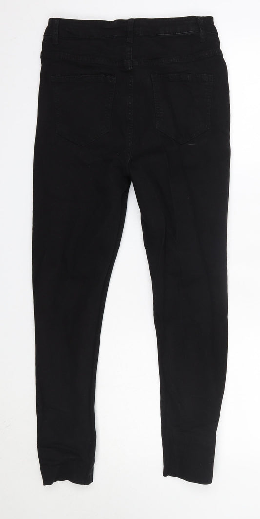 Boohoo Womens Black Cotton Skinny Jeans Size 10 L26 in Regular