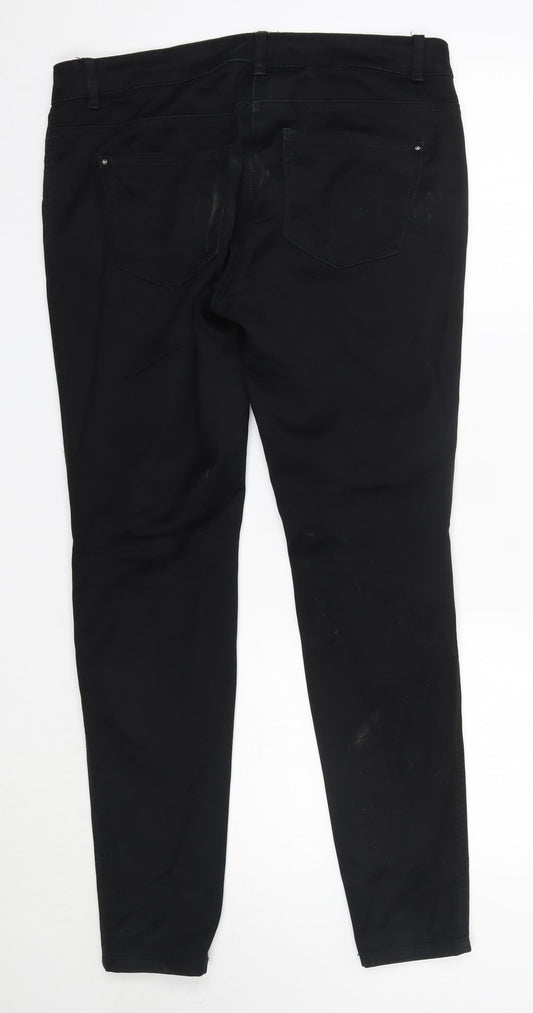 TU Womens Black Cotton Skinny Jeans Size 12 L29 in Regular