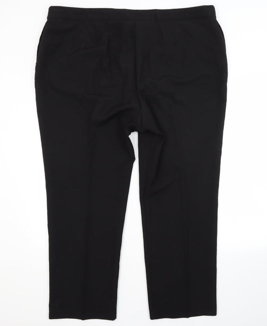 Bonmarché Womens Black Polyester Trousers Size 22 L22 in Regular