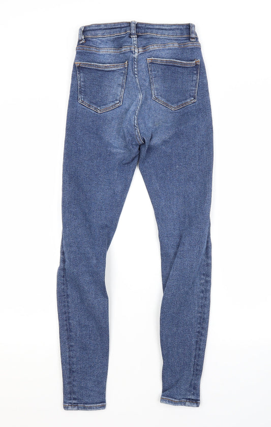 Primark Womens Blue Cotton Skinny Jeans Size 4 L27 in Regular