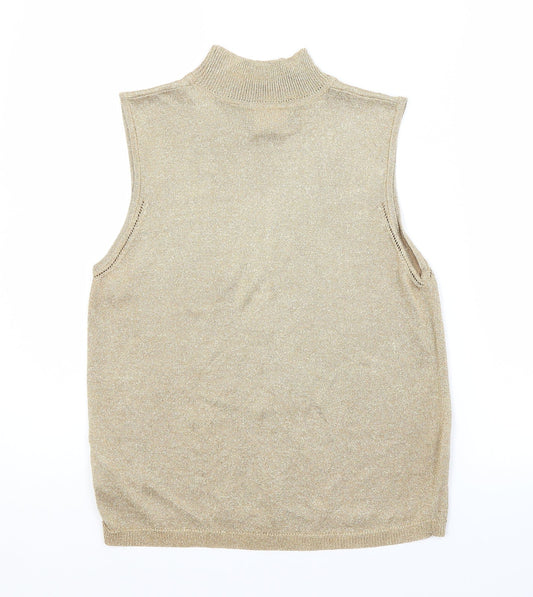 Womens UK Size 14 NEXT Gold Vest Jumper
