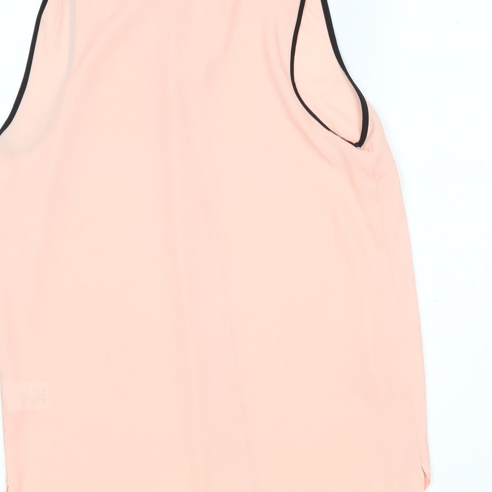 Papaya Womens Pink Polyester Basic Blouse Size 10 V-Neck