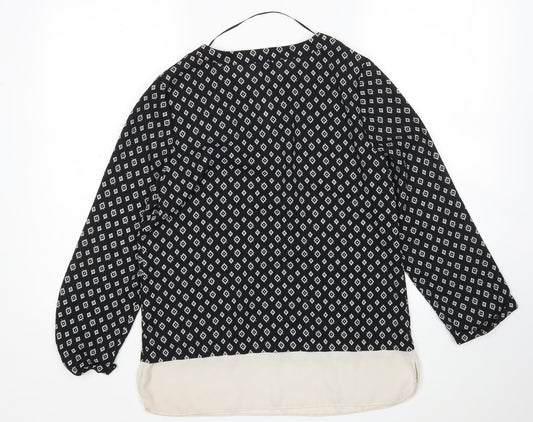 Atmosphere Womens Multicoloured Argyle/Diamond Polyester Basic Blouse Size 10 Round Neck