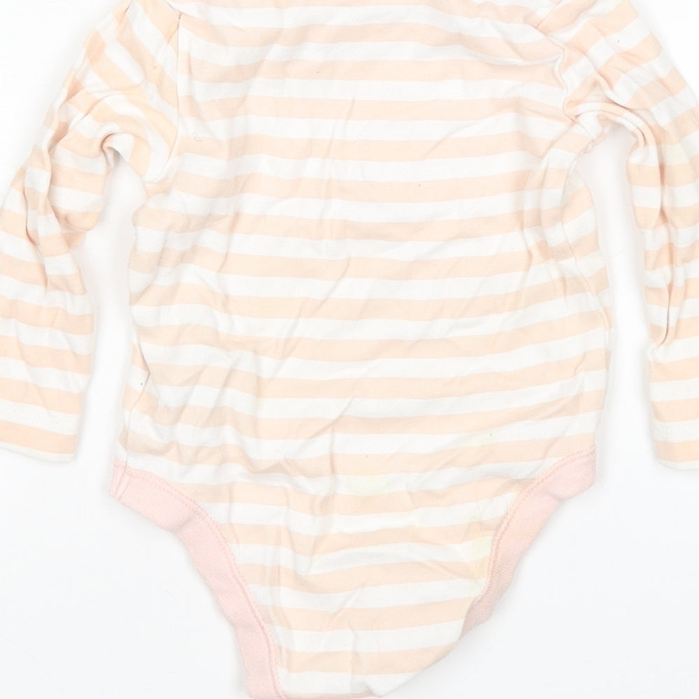F&F Girls Multicoloured Striped Cotton Leotard One-Piece Size 6-9 Months