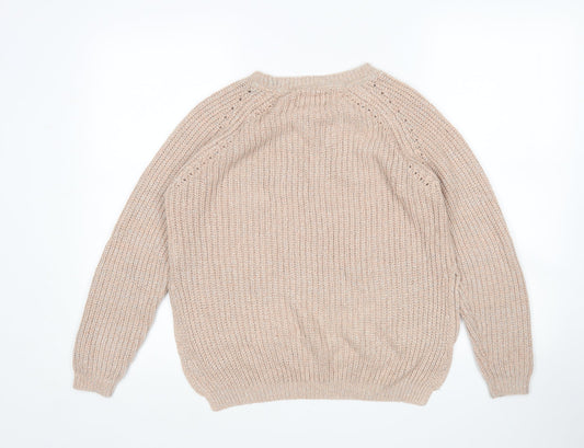 Womens UK Size 10 Papaya Beige Pullover Jumper