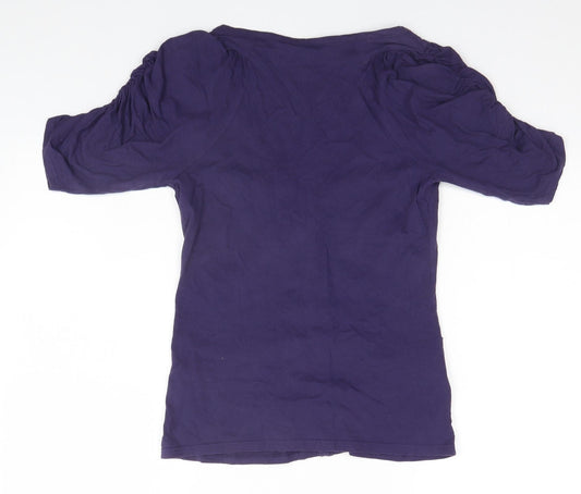 Dorothy Perkins Womens Blue Round Neck Cotton Cardigan Jumper Size 10