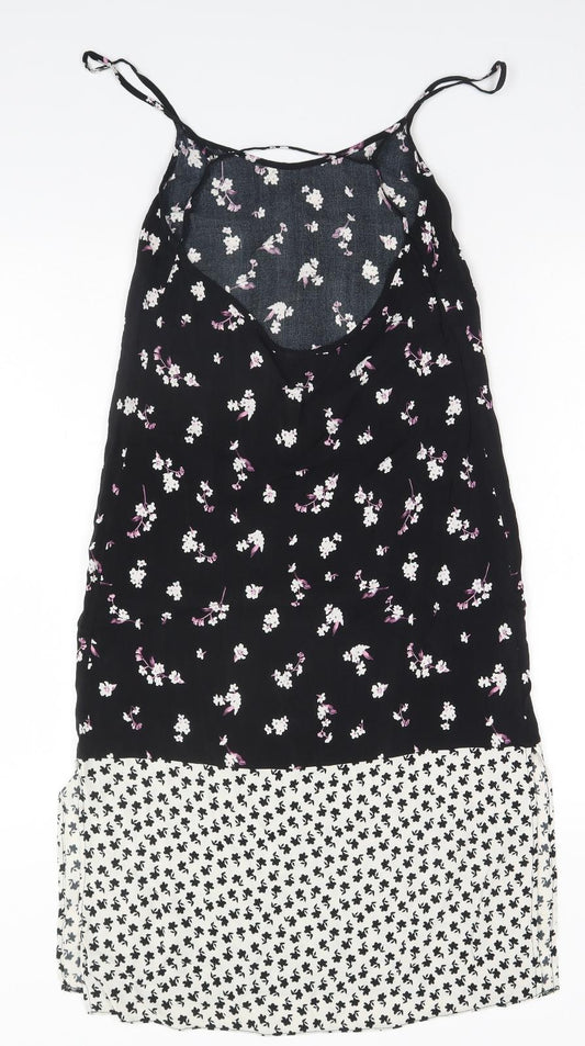 ASOS Womens Black Floral Viscose Pencil Dress Size 8 Halter