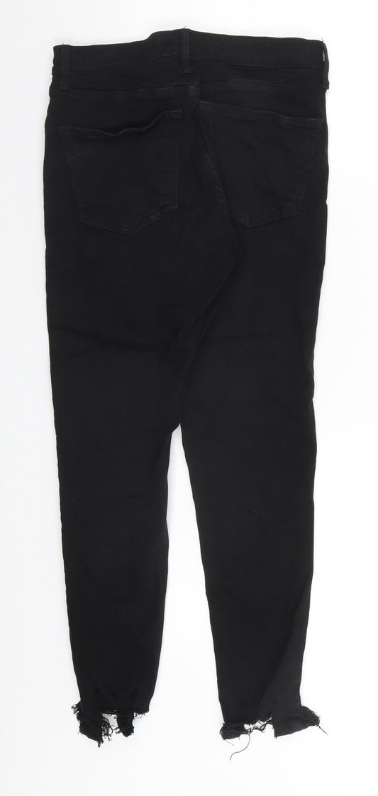 Topshop Womens Black Cotton Straight Jeans Size 28 in L24 in Regular