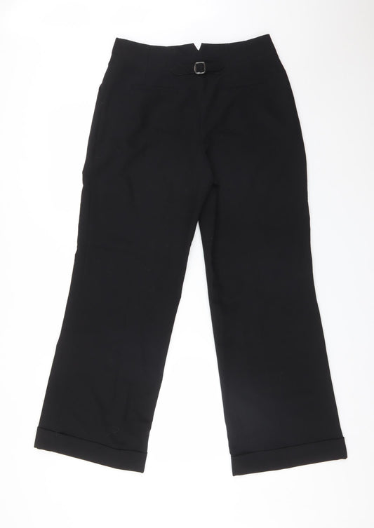 Womens UK Size 8 NEXT Regular Fit Black Trousers