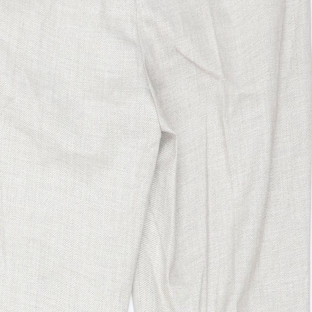 H7M Womens Beige Polyester Carrot Trousers Size 12 L26 in Regular