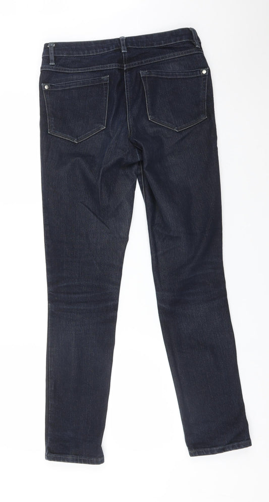 Pure Womens Blue Cotton Straight Jeans Size 8 L30 in Regular