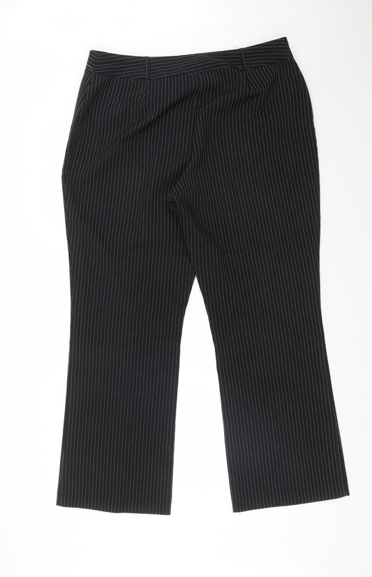 Womens UK Size 16 BHS Regular Fit Dress Pants Black Trousers