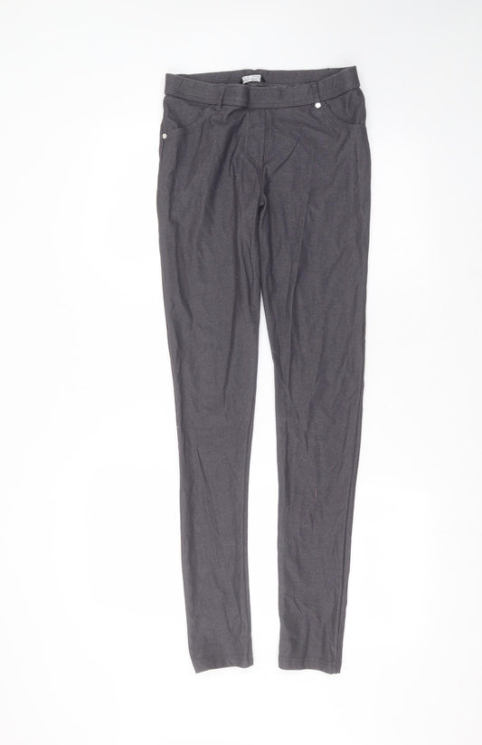 Additional front view of Select women’s black cotton trousers, size UK 12, 28-inch leg regular