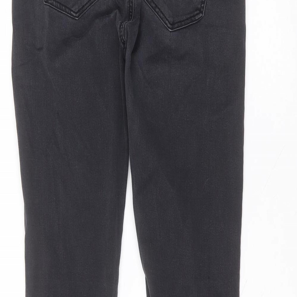 Brand and care label for Denim & Co. women’s black cotton skinny jeans, size UK 10, 31-inch leg regular