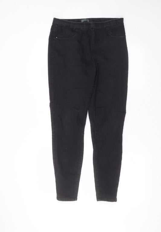 Additional front view of Matalan women’s black cotton skinny jeans, size UK 10, 27-inch leg regular