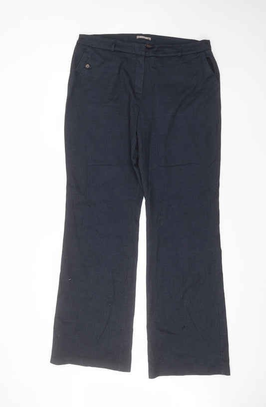 Additional front view of ORSAY women’s blue polyester trousers, size UK 38, in, 31-inch leg regular